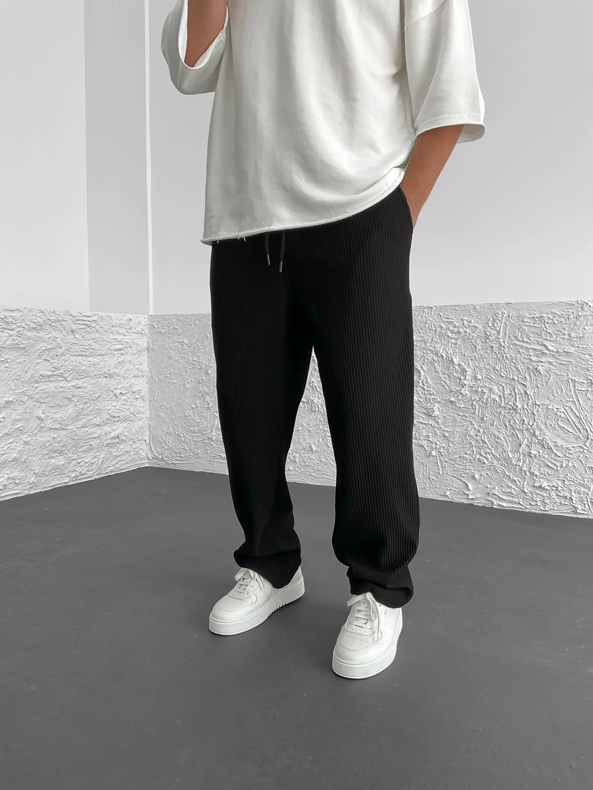 The "Rib-Tube" Baggy Trouser | Heavyweight Textured Knit